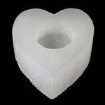 Selenite Heart Tealight Candle Holder