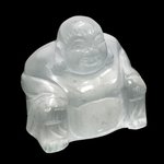 Selenite Sitting Buddha Statue