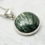 Seraphinite 925 Silver Pendant ~18mm