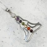 Seven Chakra Buddha Sterling Silver Pendant - Small