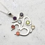 Seven Chakra Om Sterling Silver Pendant