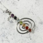 Seven Chakra Reiki Sterling Silver Pendant