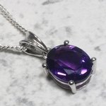 Siberian Amethyst Oval Pendant  ~10mm