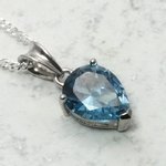 Siberian Aquamarine Teardrop Pendant ~11mm