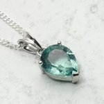 Siberian Quartz Blue Spinel Teardrop Pendant ~11mm