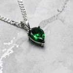 Siberian Emerald Teardrop Pendant ~10mm