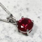 Siberian Ruby Round Pendant ~9mm