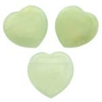 Side Drilled New Jade Hearts - 30mm