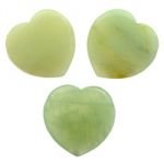 Side Drilled New Jade Hearts - 40mm