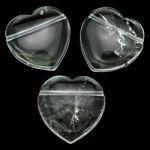 Side Drilled Quartz Hearts - 40mm