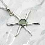 Silver & Peridot Sunburst - 35mm