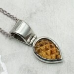 Smoky Citrine Pine Cone 925 Silver Pendant ~12mm