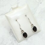 Smoky Quartz 925 Silver Drop Earrings ~13mm