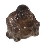 Smoky Quartz Sitting Buddha Statue