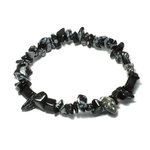 Snowflake Obsidian Gemstone Chip Bracelet