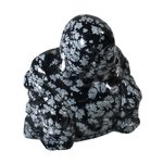 Snowflake Obsidian Sitting Buddha Statue