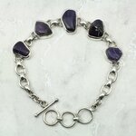 Sugilite 925 Sterling Silver Oval Bracelet (Length 205mm)