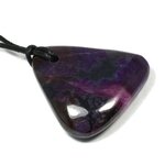 Sugilite Drilled Pendant with Cord  ~35x34mm