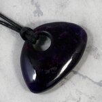 Sugilite Drilled Tumblestone with Cord  ~25x35mm