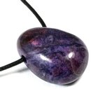 Sugilite Drilled Tumblestone with Cord  ~30x20mm