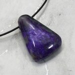 Sugilite Drilled Tumblestone with Cord  ~35mm