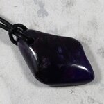 Sugilite Drilled Tumblestone with Cord  ~35x22mm