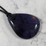 Sugilite Drilled Tumblestone with Cord  ~37x28mm