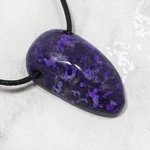 Sugilite Pendant With Wax Cotton Cord  ~32 x 17mm