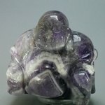 Superior Chevron Amethyst Carved Sitting Buddha Statue ~50mm