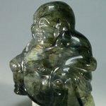 Superior Labradorite Sitting Buddha Statue ~52mm