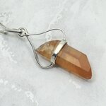 Tangerine Quartz & Silver Terminated Point 925 Silver Pendant ~38mm
