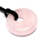 Taurus Birthstone Necklace - Rose Quartz Donut