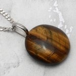 Tiger Eye Gemstone Pendant ~23mm