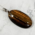 Tiger Eye Gemstone Pendant ~31mm