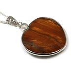 Tiger Eye & Moonstone Heart Pendant ~35mm