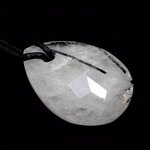 Tourmalinated Quartz Pendant & Wax Cotton Cord ~34mm