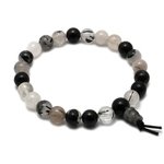 Tourmalinated Quartz Power Bead Bracelet