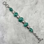 Turquoise 925 Sterling Silver Oval Bracelet (Length 205mm)