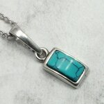 Turquoise Howlite 925 Silver Mini Pendant ~14mm