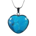 Turquoise Howlite Silver Rim Heart Pendant