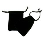 Velvet Gift Pouch - Black (9.5cm x 7cm)