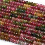 Watermelon Tourmaline Crystal Beads - 5mm Roundel