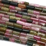 Watermelon Tourmaline Crystal Beads - 8mm Tube