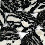 White Zebra Jasper Palm Stone ~70x50mm