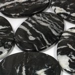 White Zebra Jasper Palm Stone ~70x50mm