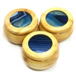 Wooden Jewel Box ~ Blue Agate, Small