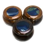 Wooden Jewel Box ~ Blue Agate, Small