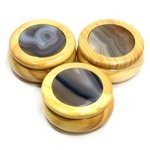 Wooden Jewel Box ~ Natural Agate, Medium