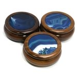 Wooden Jewel Box ~ Blue Agate, Large