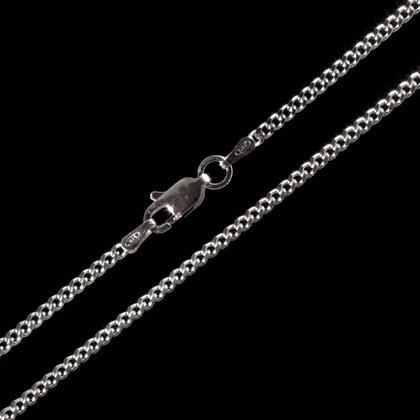 925 Silver Chain - Flat Curb, Medium Gauge